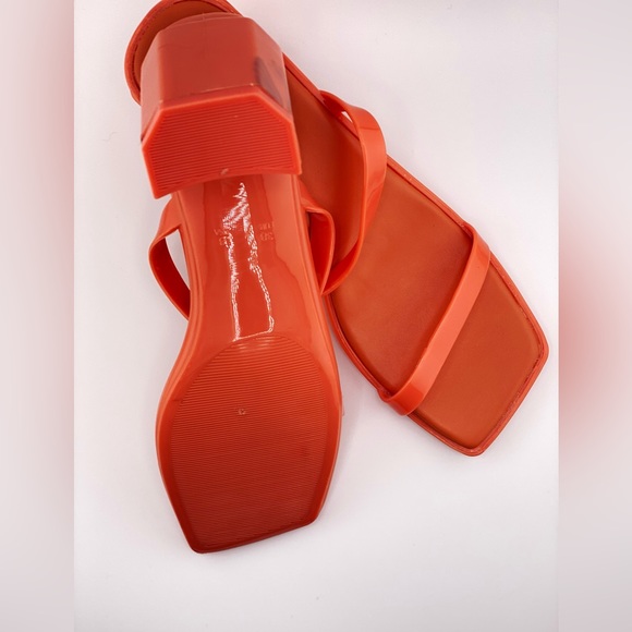 NWOB Women’s Jeffrey Campbell Jamm-3 Jelly High Heel Slide Sandals Peach Pink - Picture 6 of 10